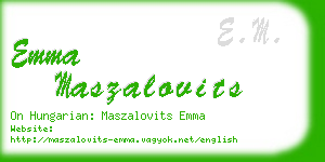 emma maszalovits business card